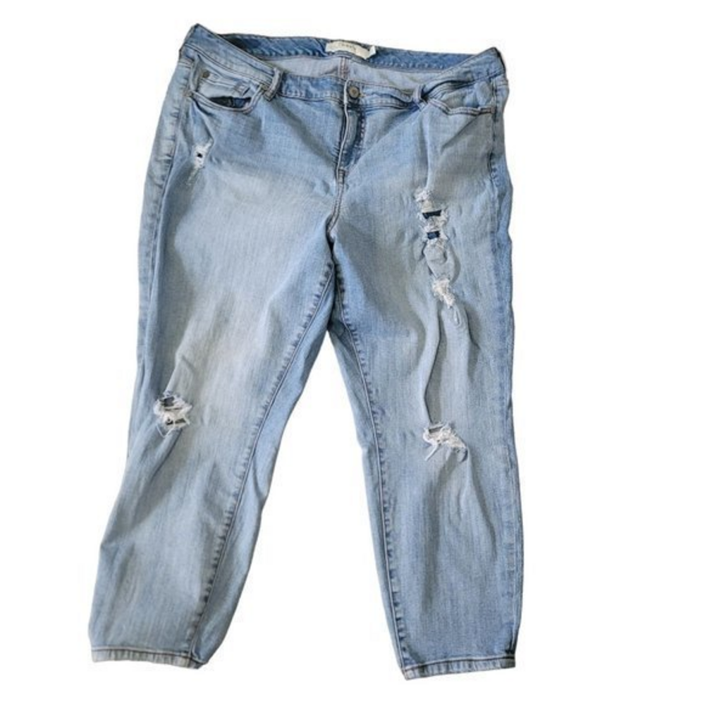 Torrid Womens Plus Size 22 Blue Ankle Skinny Distressed Jeans